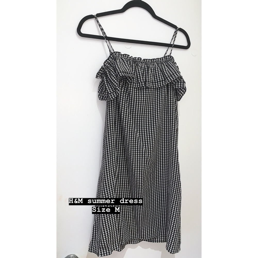 H&M off the shoulder gingham dress
